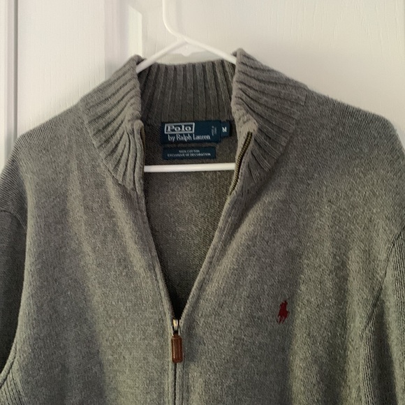 Polo Ralph Lauren Other - Polo Ralph Lauren Sweater Knit Jacket pony logo embroidered gray size M